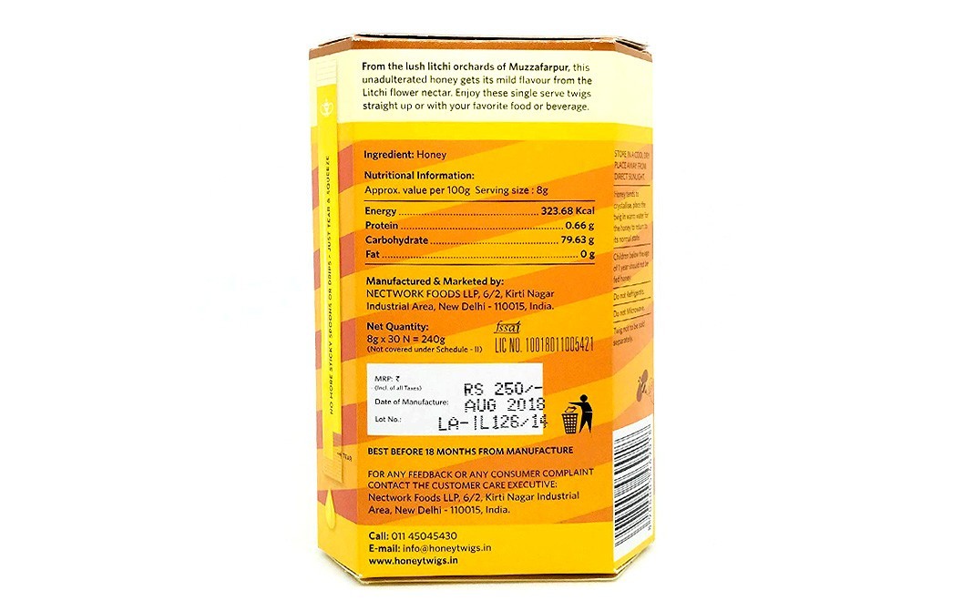 Honey Twigs Honey From Lush Litchi Orchards Without The Mess   Jar  240 grams